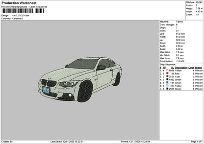 Car 1211 Embroidery File 6 sizes