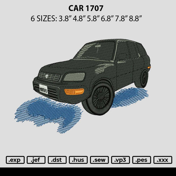 Car 1707 Embroidery File 6 sizes