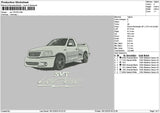 White Car 1812 Embroidery File 6 sizes