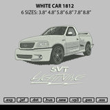 White Car 1812 Embroidery File 6 sizes