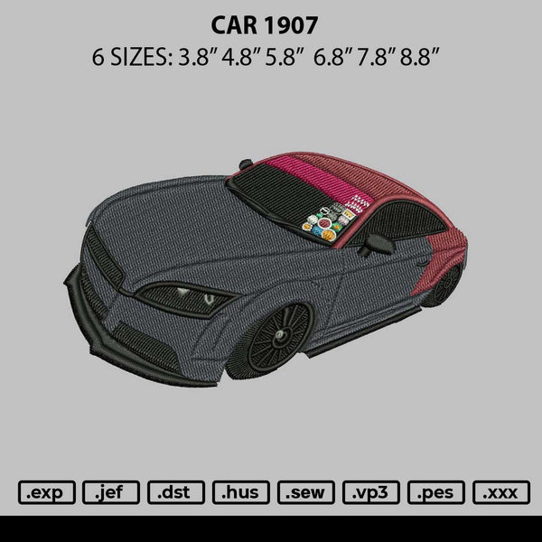 Car 1907 Embroidery File 6 sizes