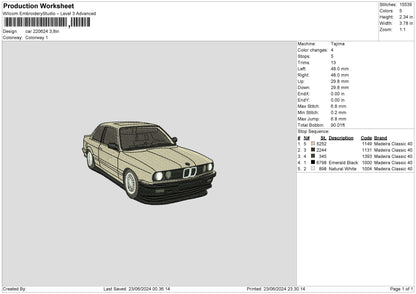 Car 2206 Embroidery File 6 sizes