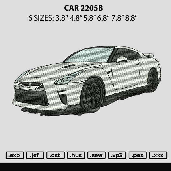 Car 2206b Embroidery File 6 sizes