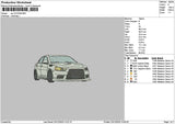 White Car 2312 Embroidery File 6 sizes