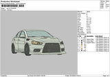White Car 2312 Embroidery File 6 sizes