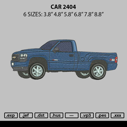 Car 2404 Embroidery File 6 sizes
