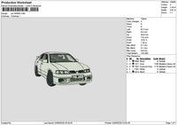 White Car 2409b Embroidery File 6 sizes