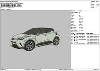 White Car 2708 Embroidery File 6 sizes