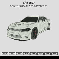 Car 2807 Embroidery File 6 sizes