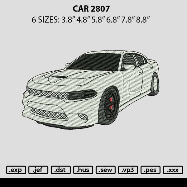 Car 2807 Embroidery File 6 sizes