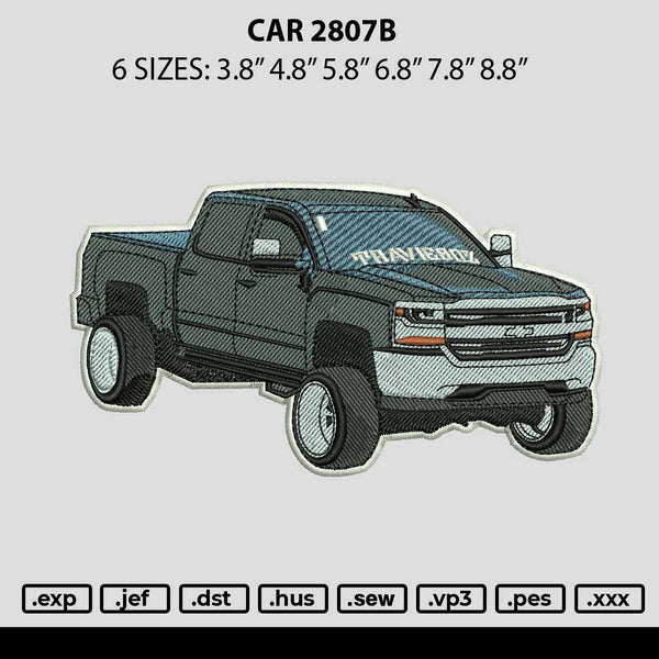 Car 2807b Embroidery File 6 sizes