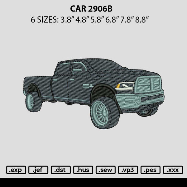 Car 2906B Embroidery File 6 sizes