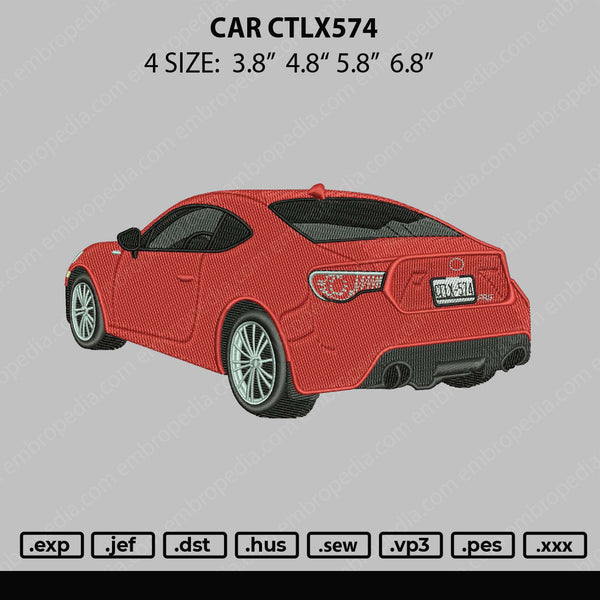 Car CTLX574 Embroidery File 4 size