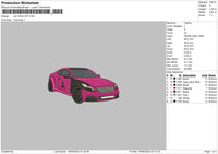 Pink Car 1606 Embroidery File 6 sizes