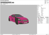 Pink Car 1606 Embroidery File 6 sizes