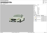 White Car 1612 Embroidery FIle 6 sizes