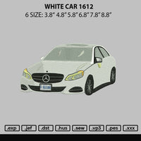 White Car 1612 Embroidery FIle 6 sizes