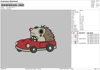 Car Cartoon Embroidery File 4 size