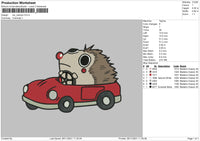 Car Cartoon Embroidery File 4 size