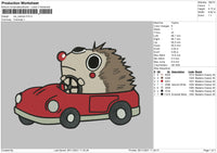 Car Cartoon Embroidery File 4 size