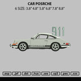 Car Porsche Embroidery File 6 sizes