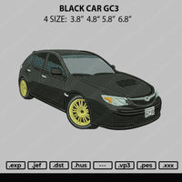 Car Black GC3 Embroidery File 4 size