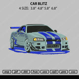 Car Blitz Embroidery File 4 size