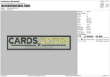 Cards And Coins Embroidery File 4 size