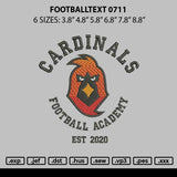 Footballtext 0711 Embroidery File 6 sizes
