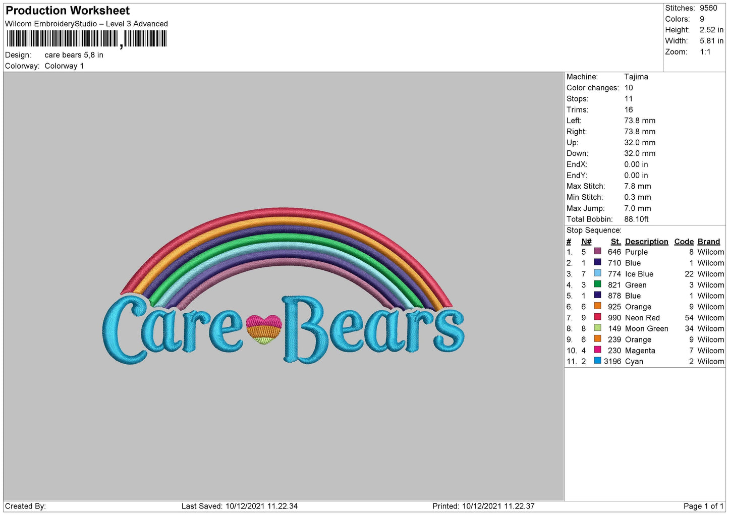 Care Bears Embroidery File 4 size