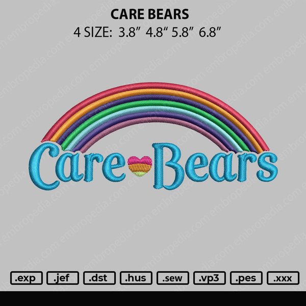 Care Bears Embroidery File 4 size