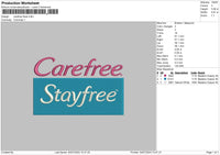 Carefree Embroidery File 6 sizes