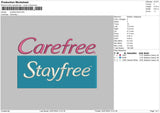 Carefree Embroidery File 6 sizes