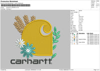 Flowers Logo 0708 Embroidery File 6 sizes