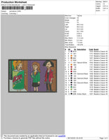Caricature Embroidery File 4 size