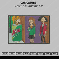 Caricature Embroidery File 4 size