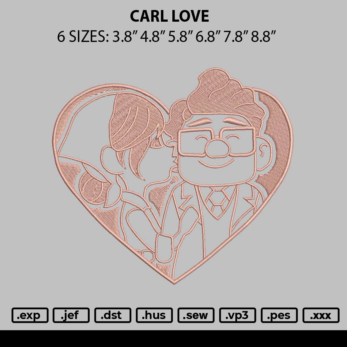 Carl Love Embroidery File 6 sizes