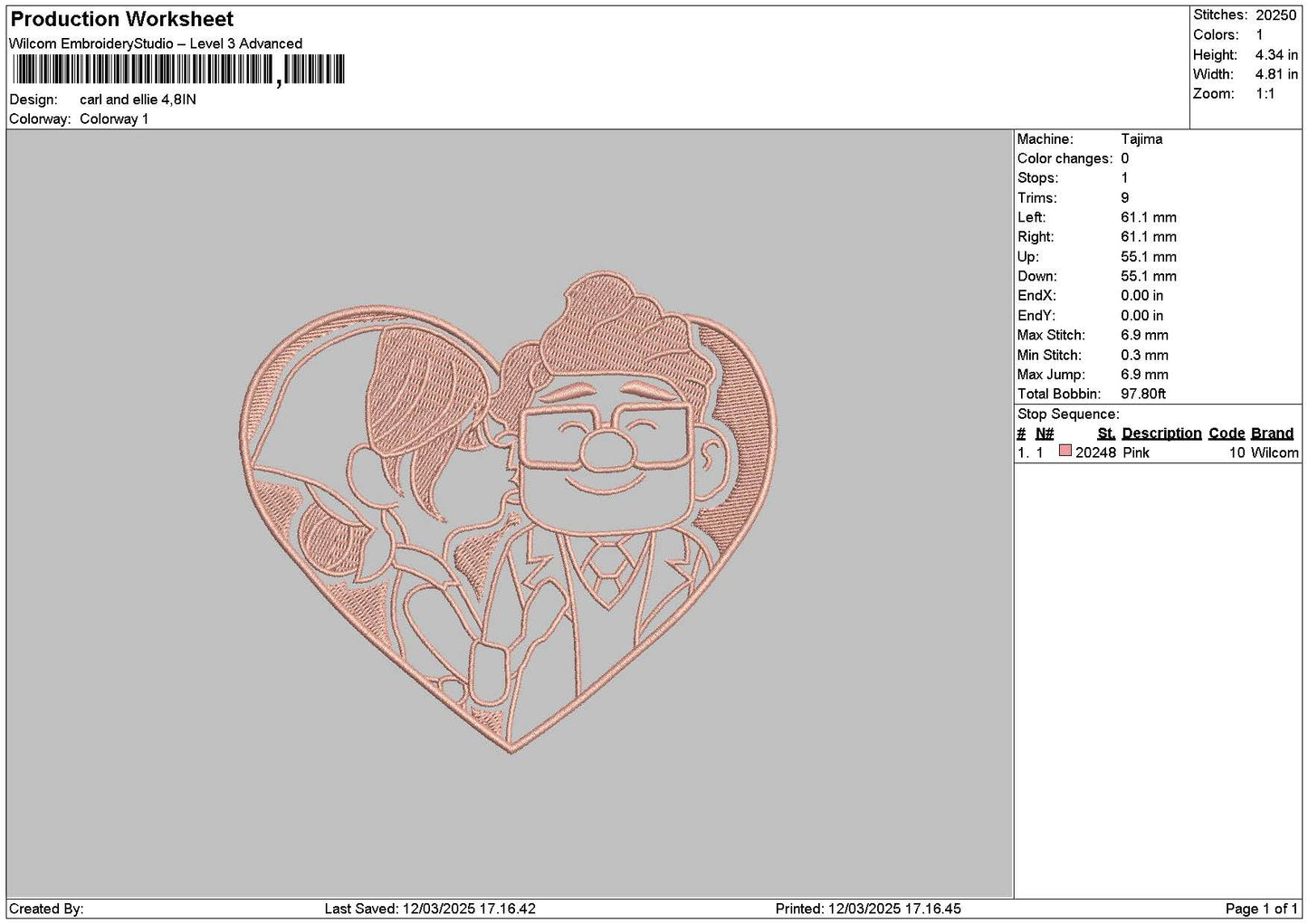 Carl Love Embroidery File 6 sizes