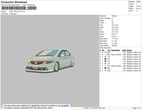 Car Low FA5 Embroidery File 4 size