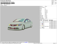 Car Low FA5 Embroidery File 4 size