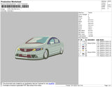 Car Low FA5 Embroidery File 4 size