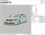 Car Low FA5 Embroidery File 4 size