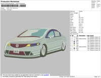 Car Low FA5 Embroidery File 4 size