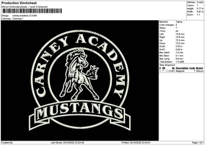 Carneytext Embroidery File 6 sizes