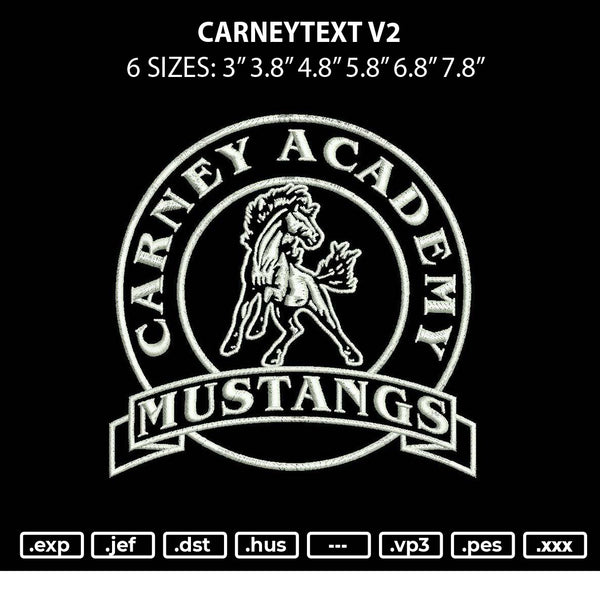 Carneytext Embroidery File 6 sizes