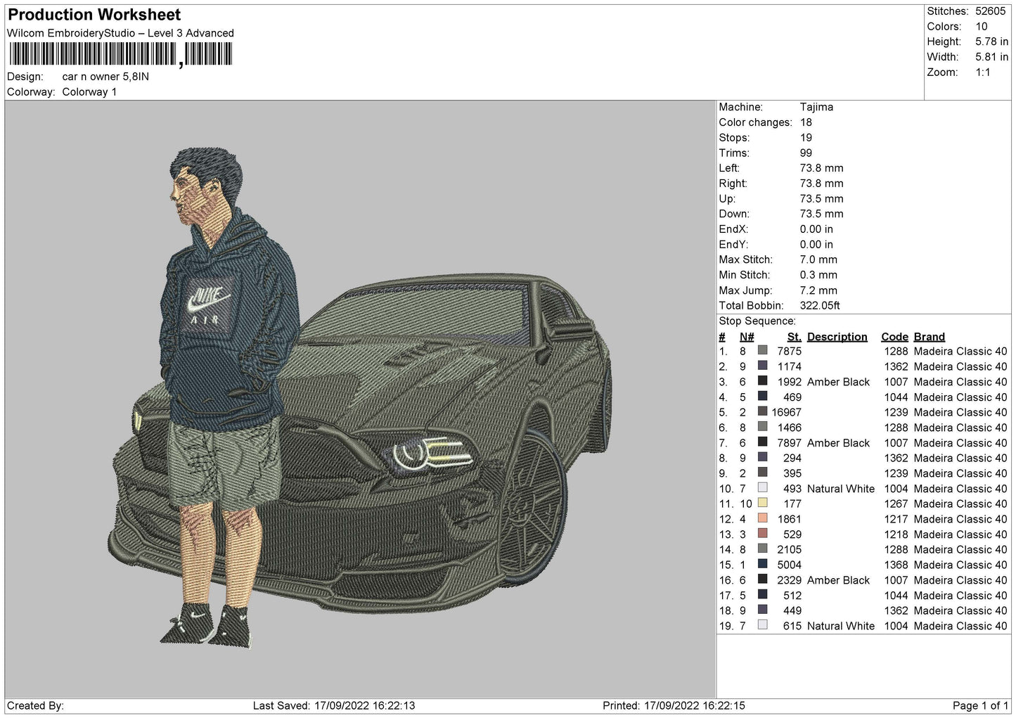 Car N Owner Embroidery File 5 sizes