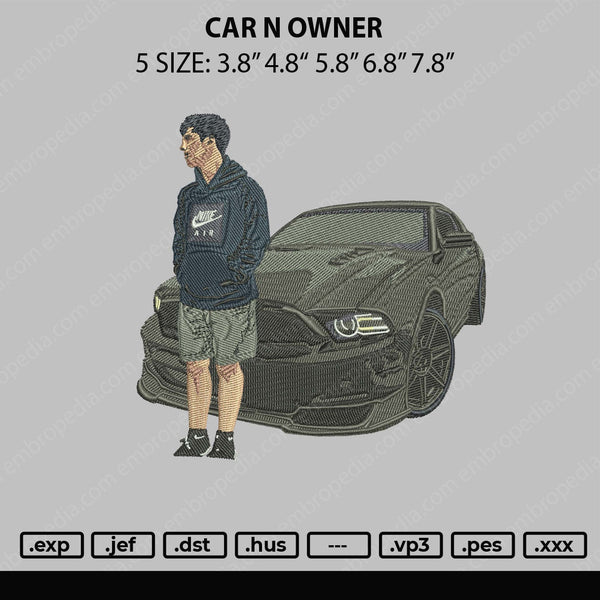 Car N Owner Embroidery File 5 sizes