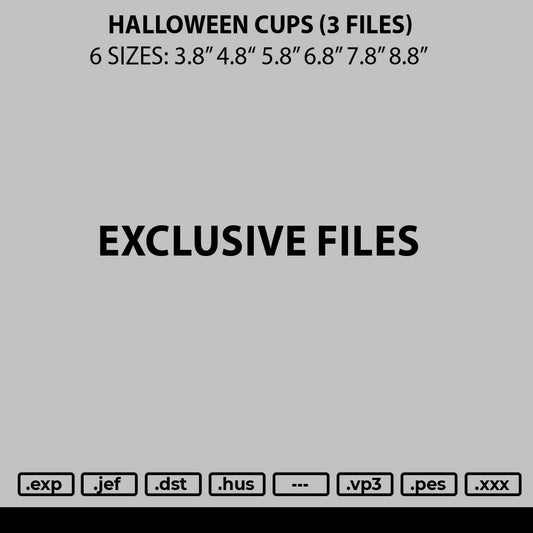 Halloween Cups Embroidery 3 Files