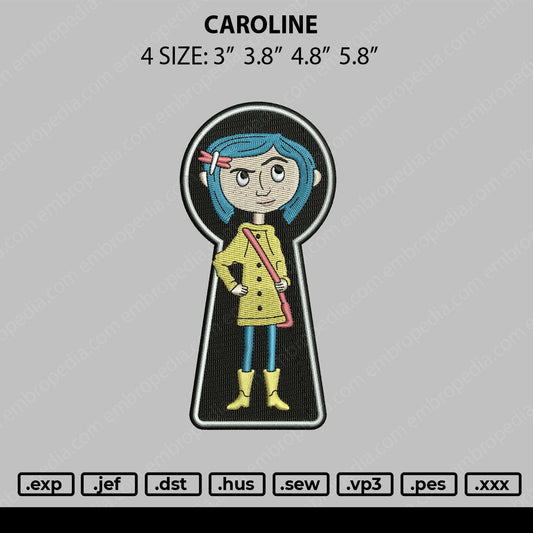 Caroline Embroidery File 4 size