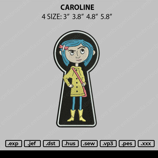 Caroline Embroidery File 4 size